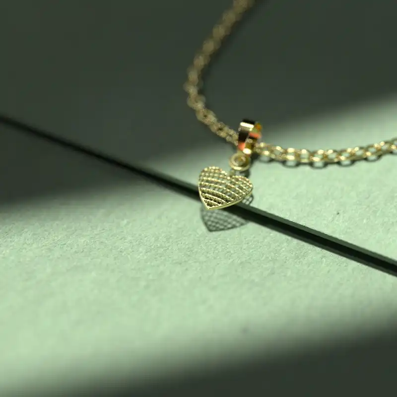 گردنبند طلا 18 عیار زنانه مدوپد مدل طرح قلب کد DD1278