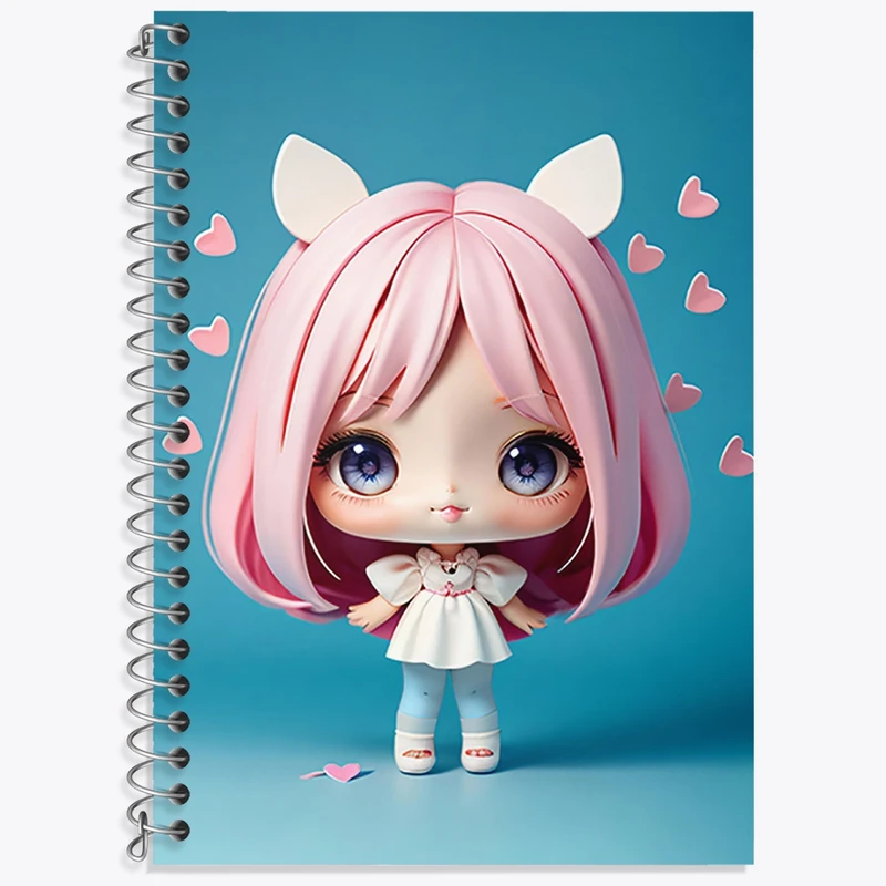 دفتر زبان 50 برگ خندالو مدل سه خط طرح دخترانه (Girlish) کد 36864