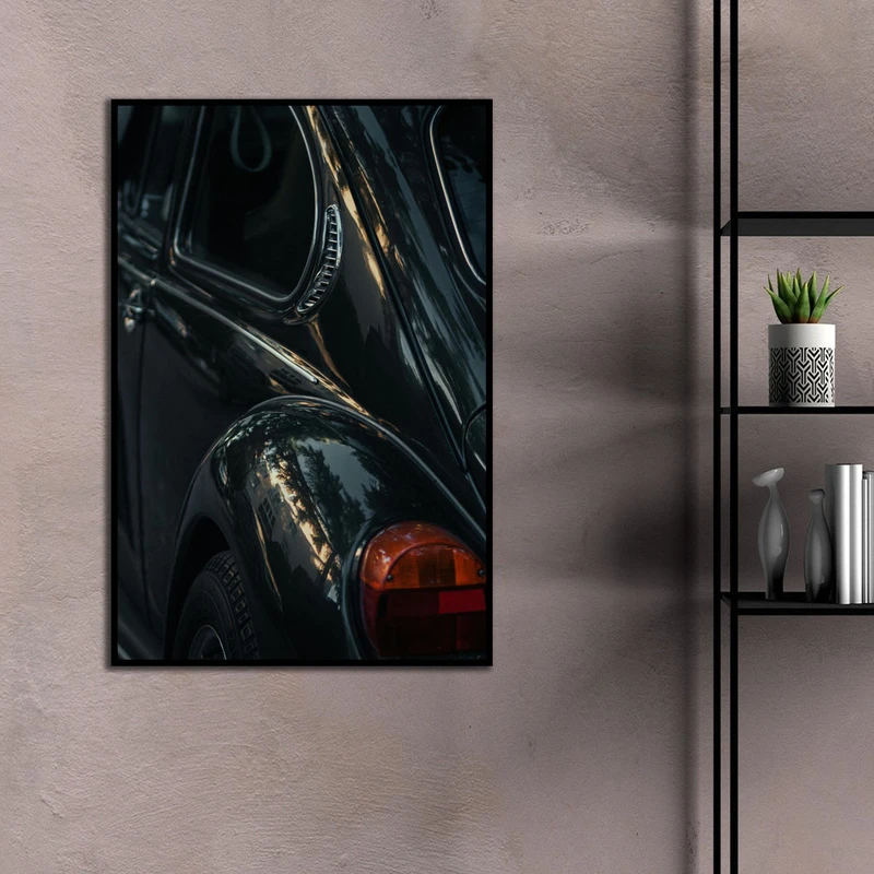 تابلو بکلیت طرح ماشین کلاسیک مدل B-D2287 فریم مشکی