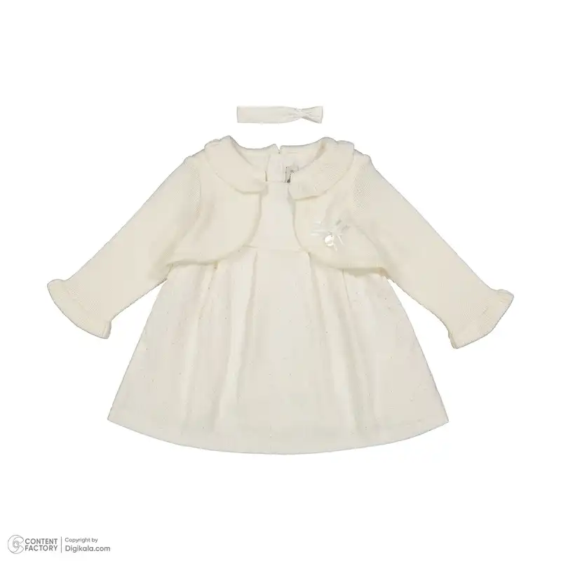 ست پیراهن و هدبند نوزادی ایندیگو مدل 23148
