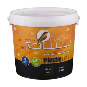  پوشرنگ پلاستیک مات سفید رسام کد R805 حجم 3.78 لیتر