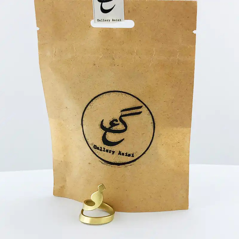 انگشتر گالری عزیزی طرح حرف ف مدل gz99207