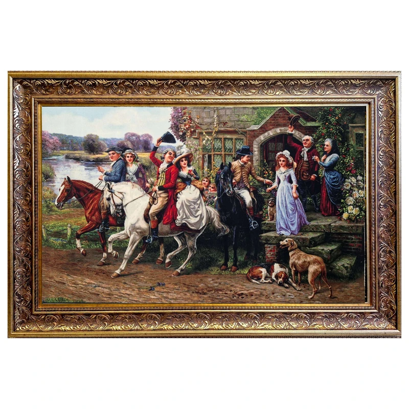 تابلو فرش ماشینی طرح محفل مهمانی کد M002