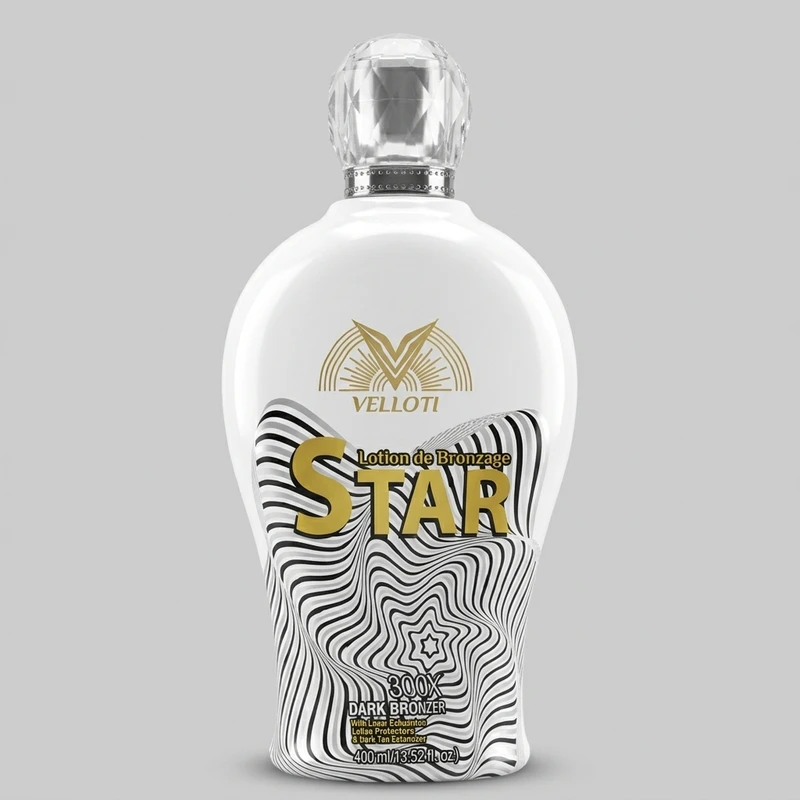 لوسیون سولاریوم ولوتی مدل Star حجم 400 میلی‌لیتر با تناژ رنگ قهوه ای تیره