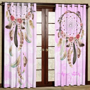 پرده مدل dream catcher مخمل پانچی کد 1017L سایز 140x280 سانتی متر