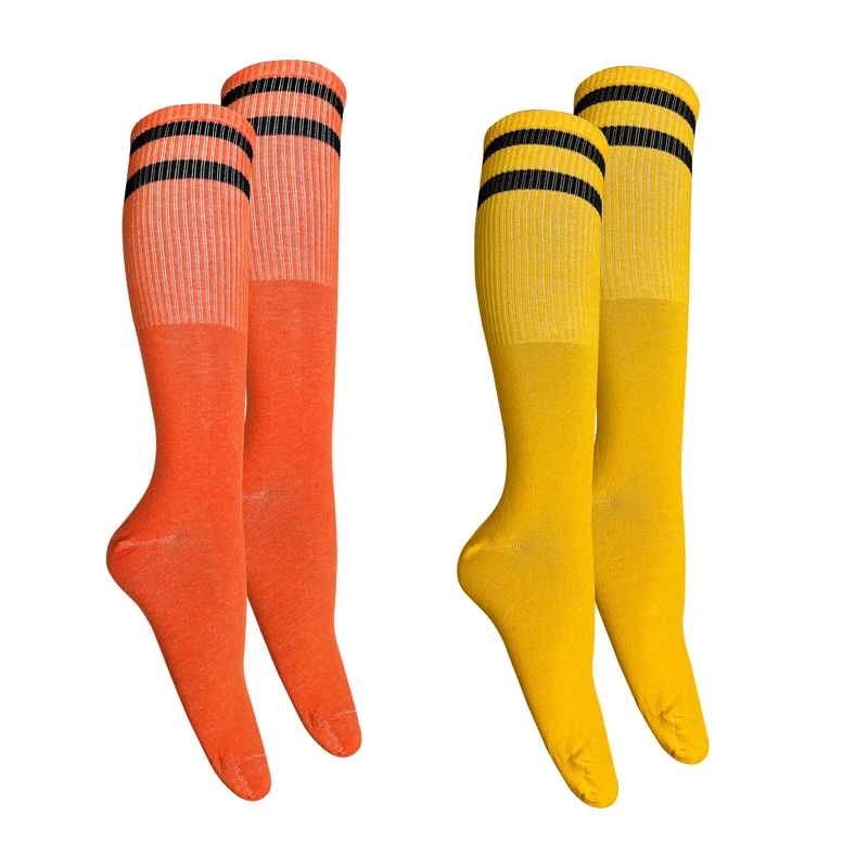 جوراب ورزشی ساق بلند زنانه تن پوش هنگامه مدل  زیر زانو کش دو خط مجموعه 2 عددی