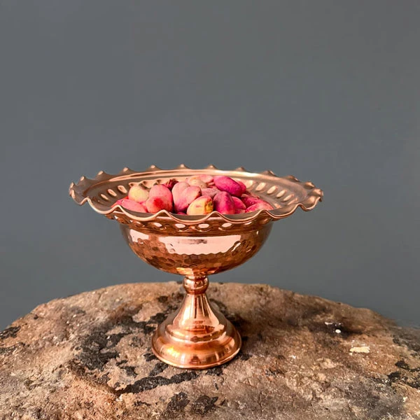 عکس شماره 6 : ست 4 تکه ظروف پذیرایی مسی و nbsp;مدل ارکیده کد zh345