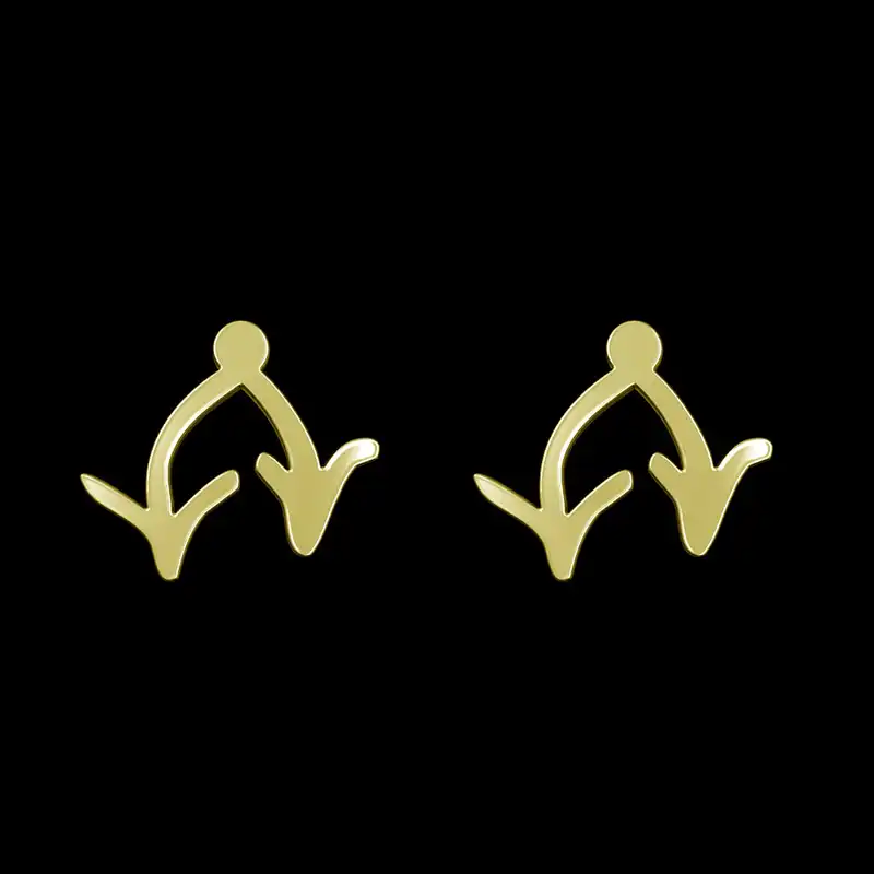 گوشواره طلا 18 عیار زنانه مدوپد مدل هندسی کد GA1-16147