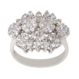 انگشتر نقره زنانه بازرگانی میلادی مدل فول نگین بدون ریزش آبکاری رادیوم کد AWR_829