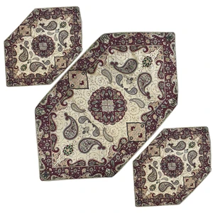 ست سه تکه رومیزی ترمه مدل شهداد کد BV3-3