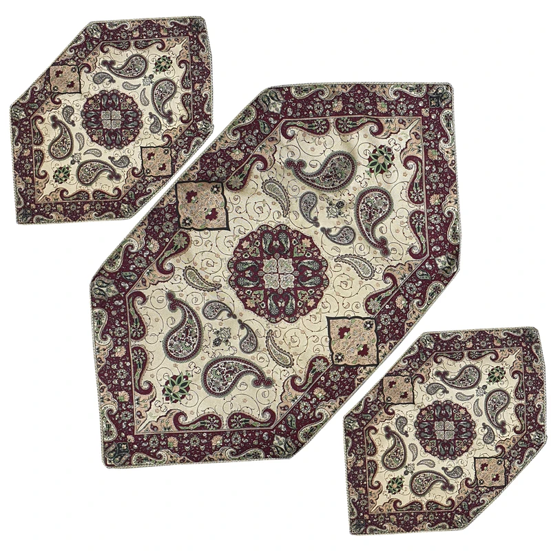 ست سه تکه رومیزی ترمه مدل شهداد کد BV3-3