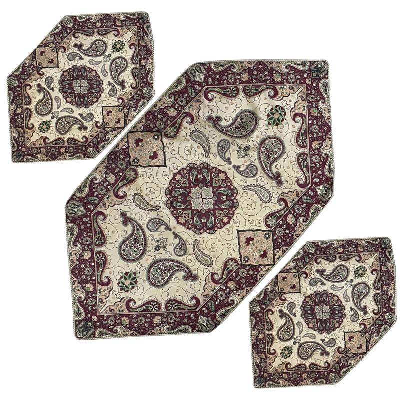 ست سه تکه رومیزی ترمه مدل شهداد کد BV3-3
