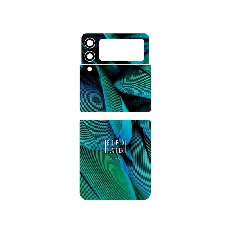 برچسب پوششی ماهوت مدل Green Feather مناسب برای گوشی موبایل سامسونگ Galaxy Z Flip3 5G