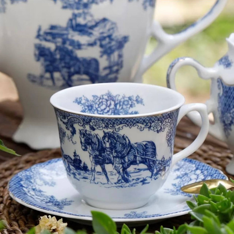 ست فنجان نعلبکی 12 پارچه چینی پردیس مدل ویلیج