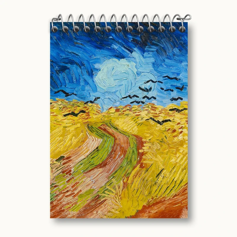دفتر یادداشت 50 برگ خندالو مدل مزرعه گندم با کلاغ ها ونسان ونگوگ (Van Gogh) کد 36802