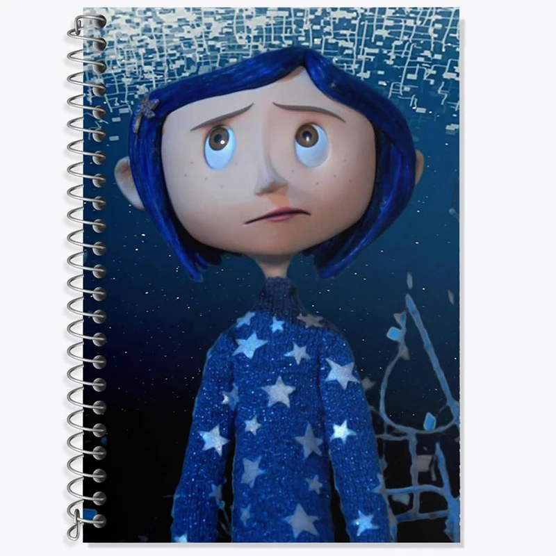 دفتر زبان 50 برگ خندالو مدل دو خط طرح کورالاین Coraline کد 20783