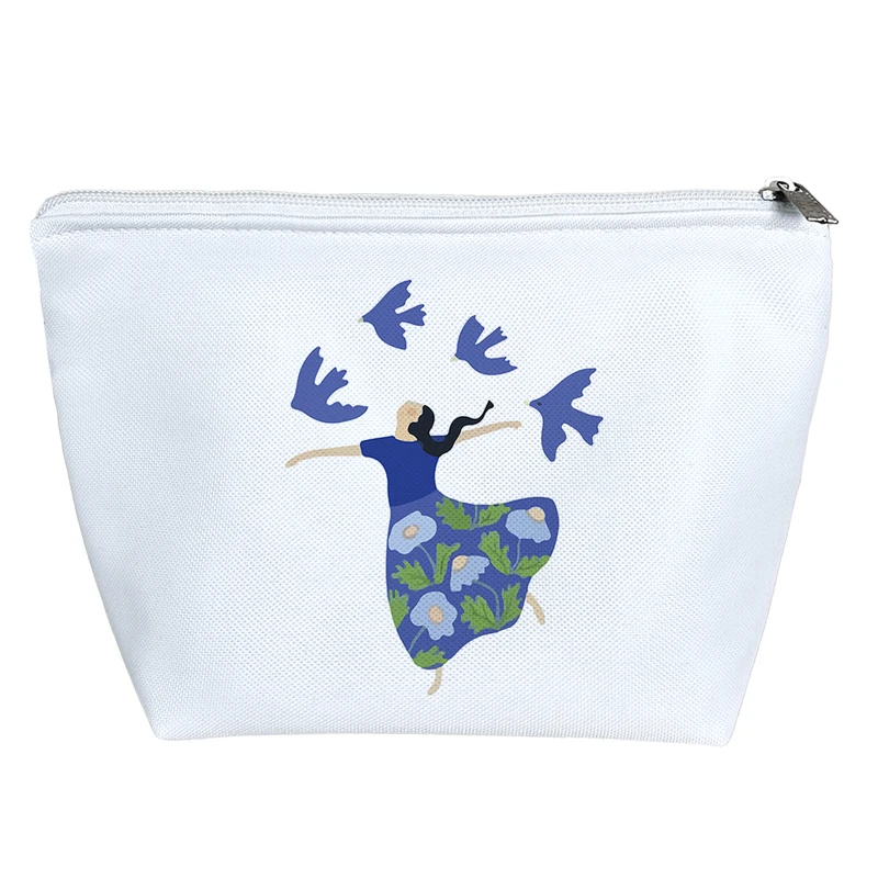 کیف لوازم آرایش دخترانه خندالو مدل دختر و پرنده ها کد 8754