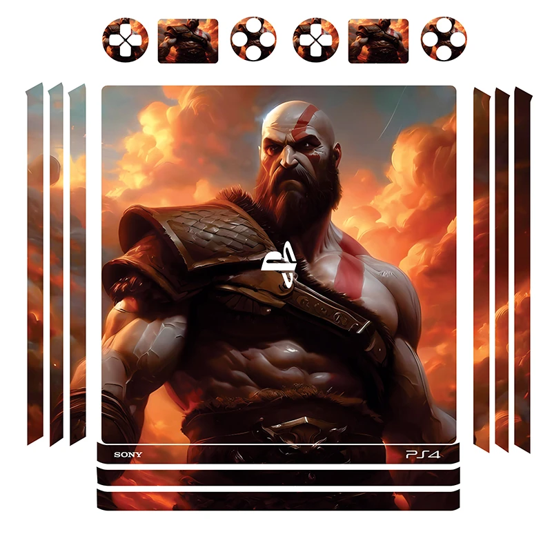 برچسب پلی استیشن ۴ پرو مدل GOW12 مجموعه 16 عددی