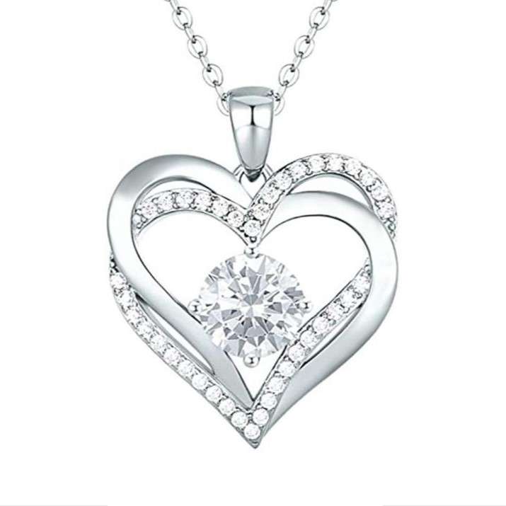 گردنبند نقره زنانه قیراط طرح قلب کد GH4258
