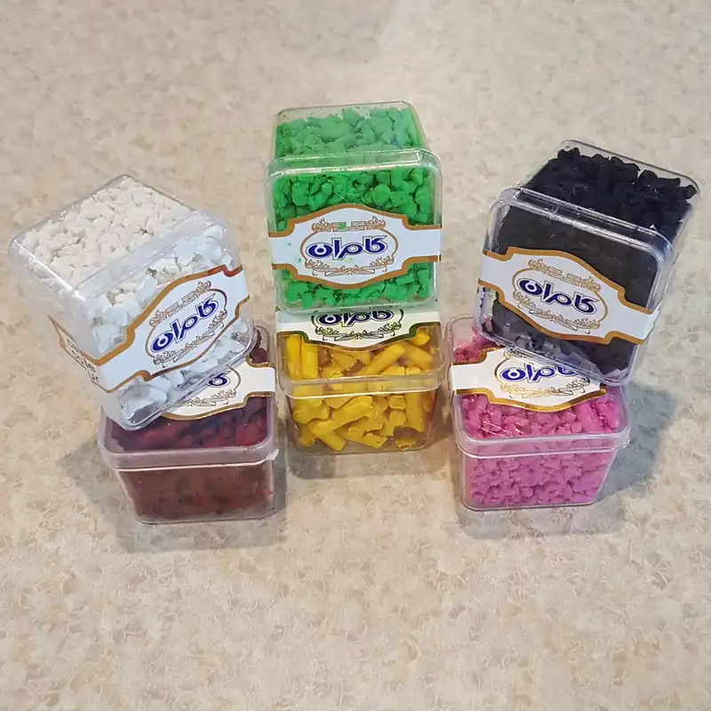 رنگ تزیین شمع کامران کد 01  بسته 6 عددی