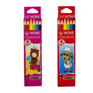 مداد رنگی 6 رنگ وک مدل 6color2 کد 007 بسته 2 عددی