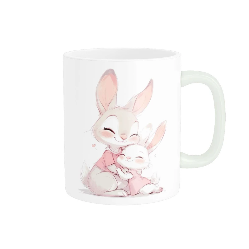 ماگ پاد آفرین مدل مادر و فرزند طرح کیوت خرگوش کد 1737