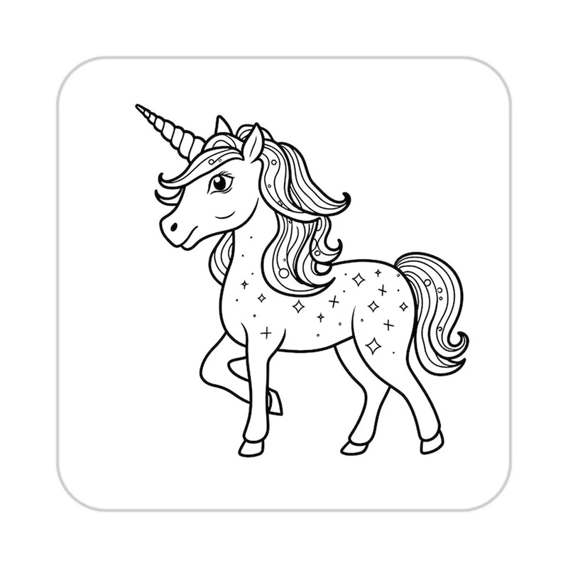 زیر لیوانی کاکتی طرح اسب تک شاخ و یونیکورن مدل mp30239