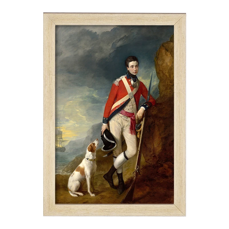 تابلو خندالو مدل نقاشی افسر هنگ چهارم پیاده اثر توماس گینزبرو کد F12488