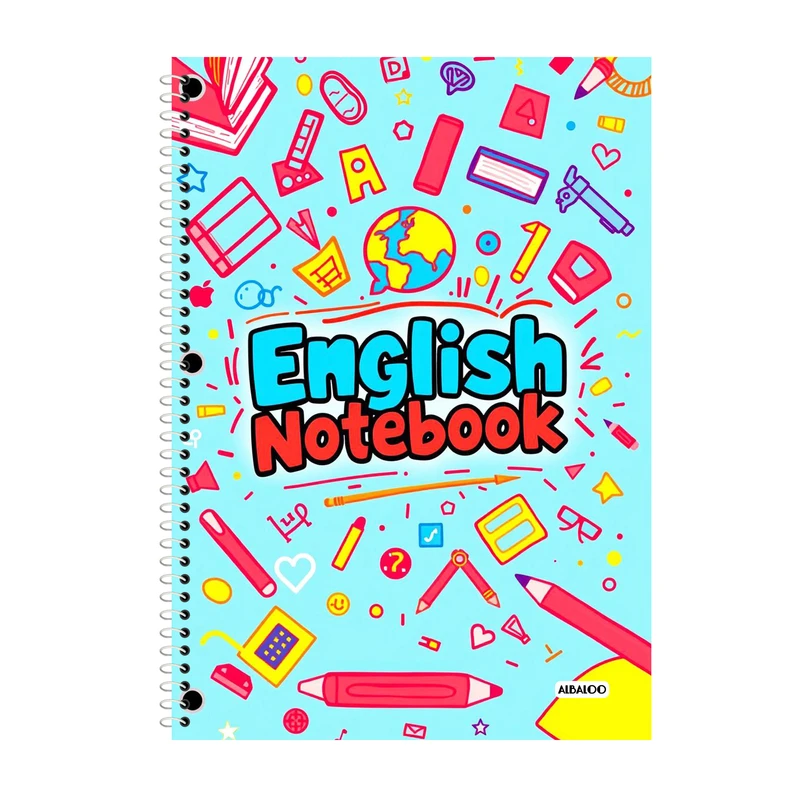 دفتر زبان 100 برگ آلبالو طرح فانتزی کد 2334