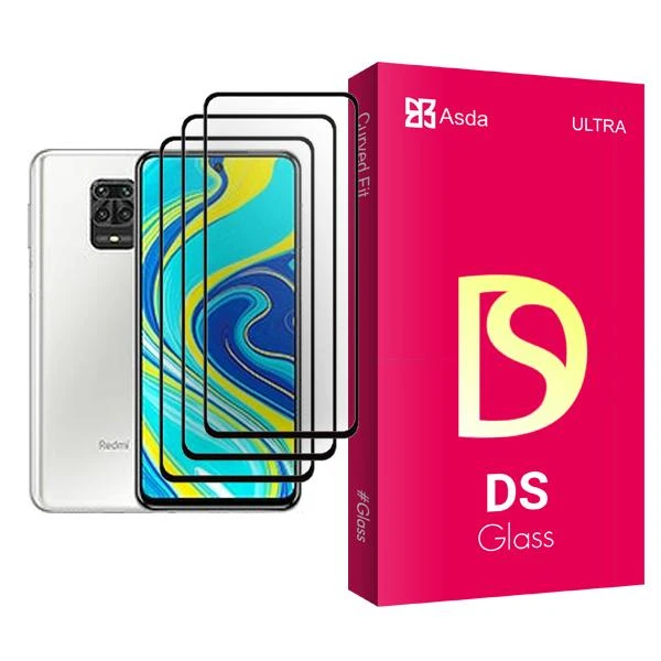 محافظ صفحه نمایش آسدا مدل DS Glass MIX003 مناسب برای گوشی موبایل شیائومی Redmi Note 9S بسته سه عددی