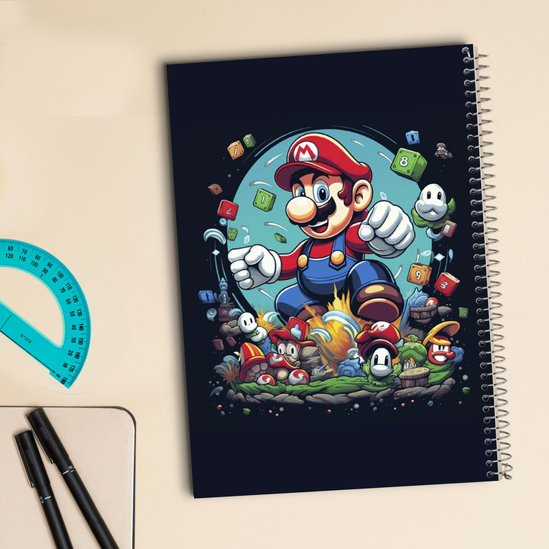 دفتر مشق 50 برگ مدوپد مدل سوپرماریو super mario کد DF2858