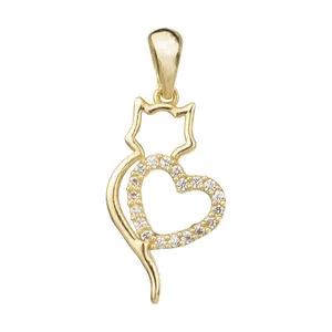 آویز گردنبند طلا 18 عیار زنانه قیراط طرح گربه کد GH5298