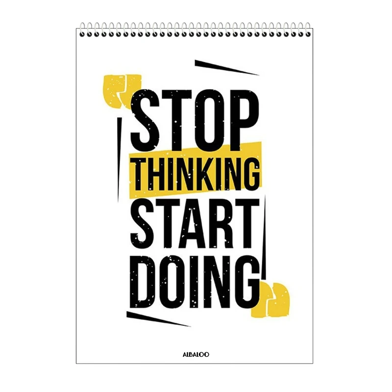 دفتر شطرنجی 100 برگ آلبالو طرح جمله انگیزشی کد 5001