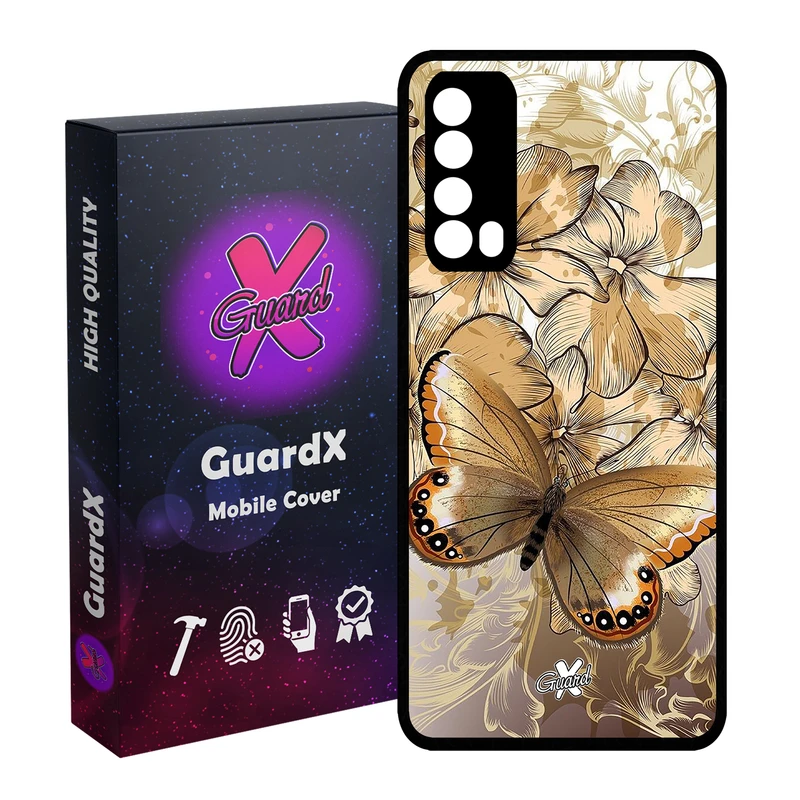 کاور گارد ایکس طرح پروانه مدل Glass10272 مناسب برای گوشی موبایل هوآوی Y7A / P Smart 2021