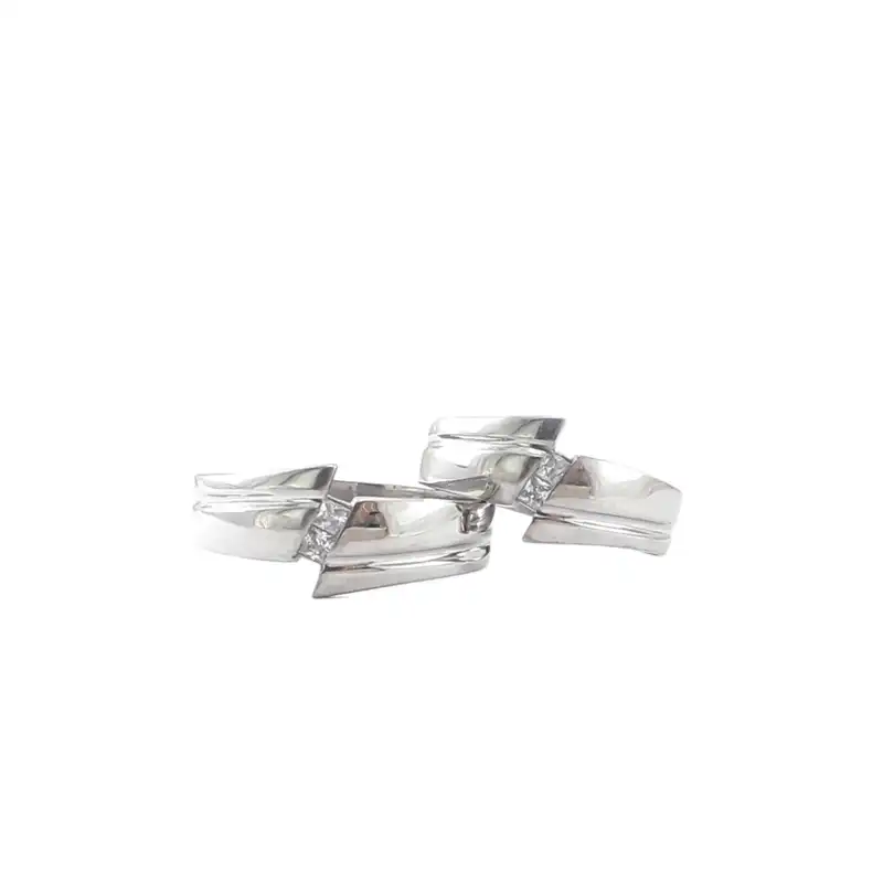 ست انگشتر نقره زنانه و مردانه مدل کامیلا