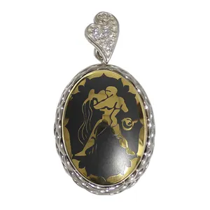 آویز گردنبند نقره زنانه مدل حدید بهمن ماه کد 77571