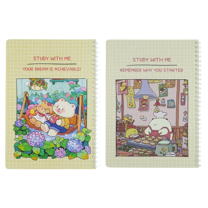  دفتر مشق 50 برگ پانداک مدل صفحات طرحدار طرح کیوت کد 4019 مجموعه دو عددی