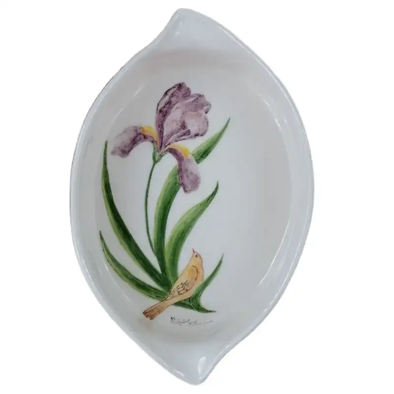 شکلات خوری سرامیکی هیوا طرح بته جقه مدل زنبق کد 11025282