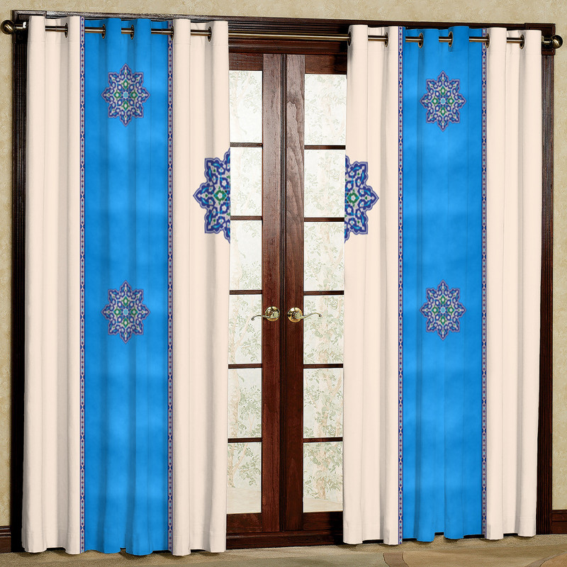 پرده مدل ستاره طرح دار هازان پانچی کد 4324 سایز 140x200 سانتی متر