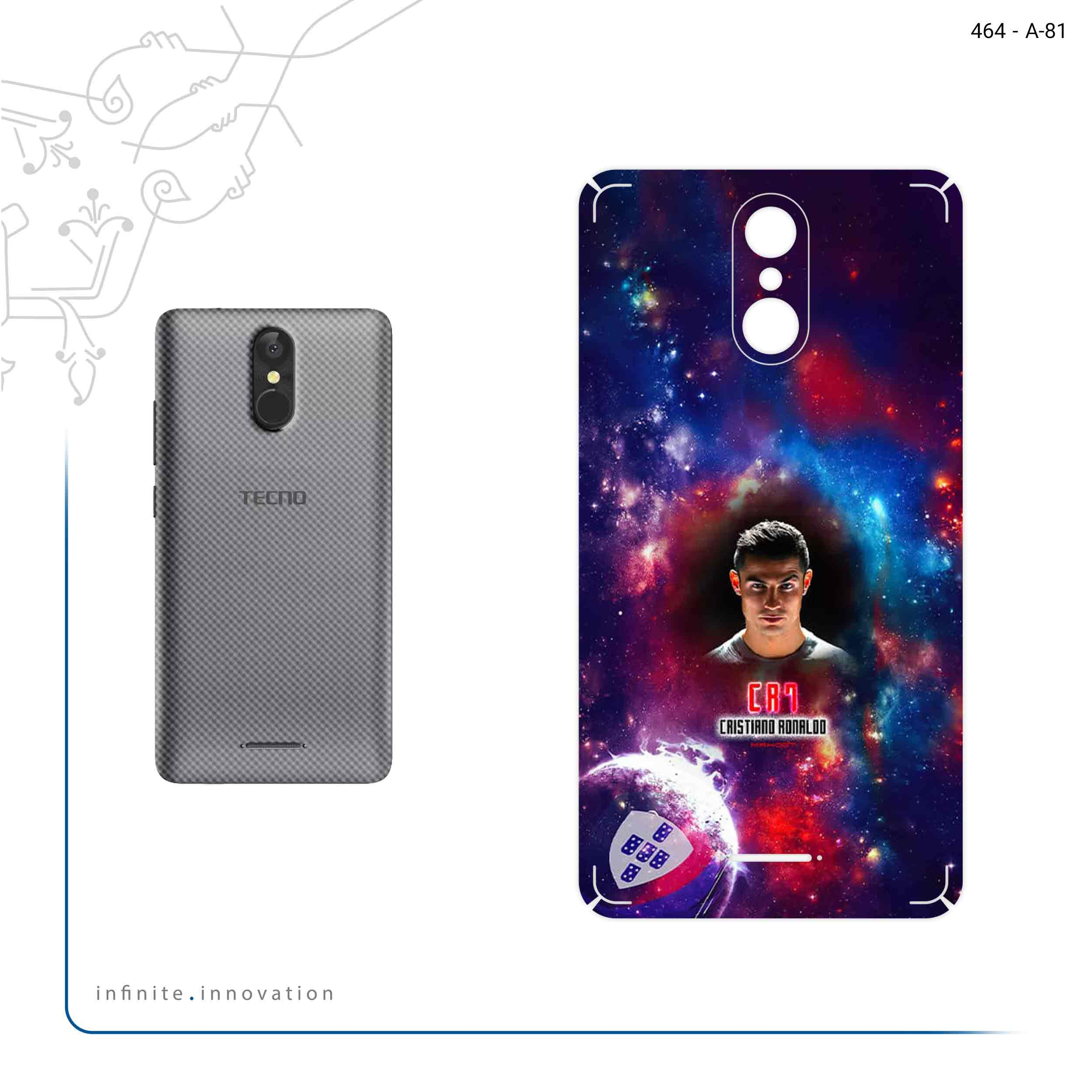 برچسب پوششی ماهوت مدل Cristiano Ronaldo 1 مناسب برای گوشی موبایل تکنو WX3F LTE