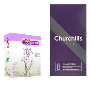 کاندوم چرچیلز مدل Classic Delay بسته 12 عددی به همراه کاندوم ایکس دریم مدل Ultra Thin بسته 3 عددی