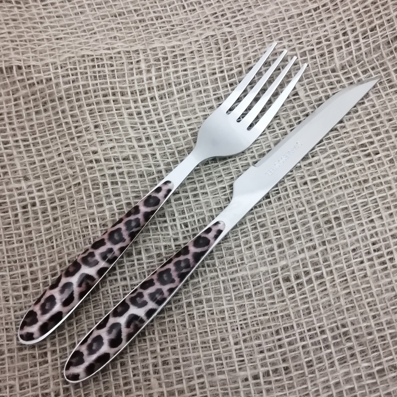 سرویس کارد و چنگال میوه خوری 12 پارچه 6 نفره سیلوا مدل پلنگی