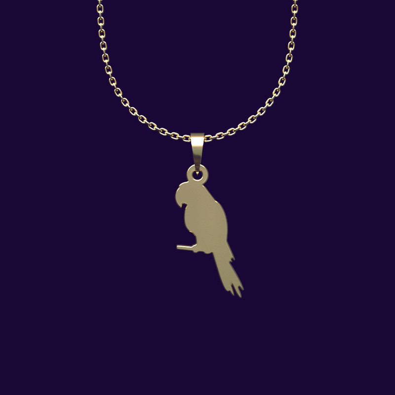 گردنبند طلا 18 عیار زنانه مدوپد مدل طوطی کد CC2-1-1151