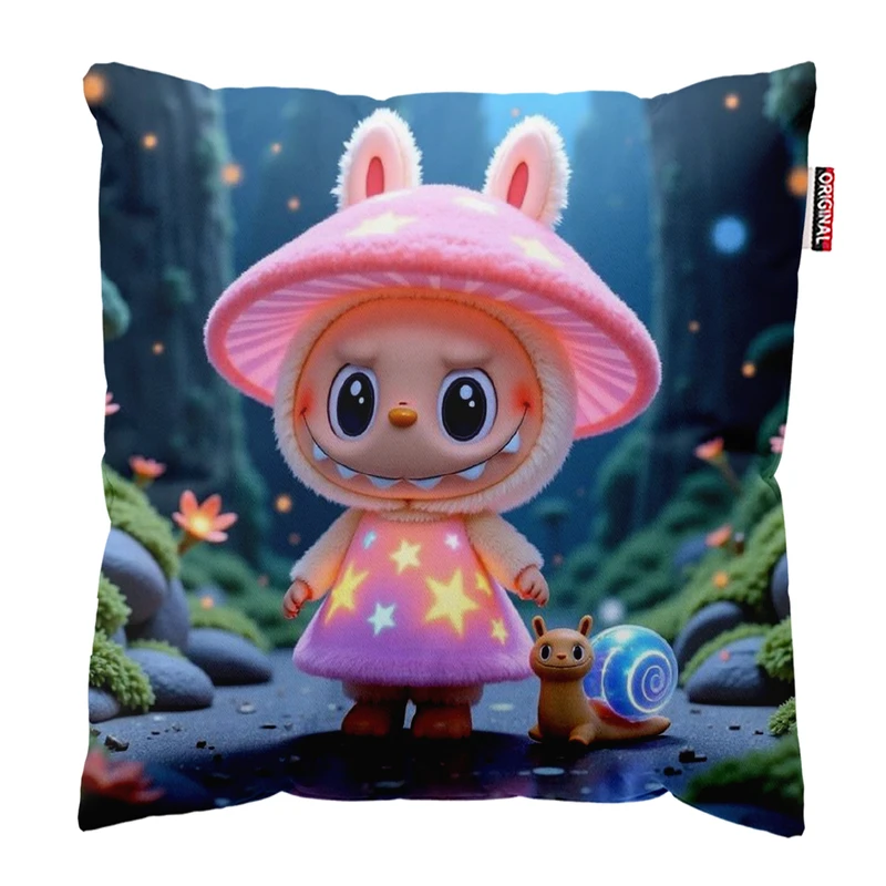 کوسن پاد آفرین مدل عروسک لبوبو کد PK401977 سایز 40*40 سانتی متر