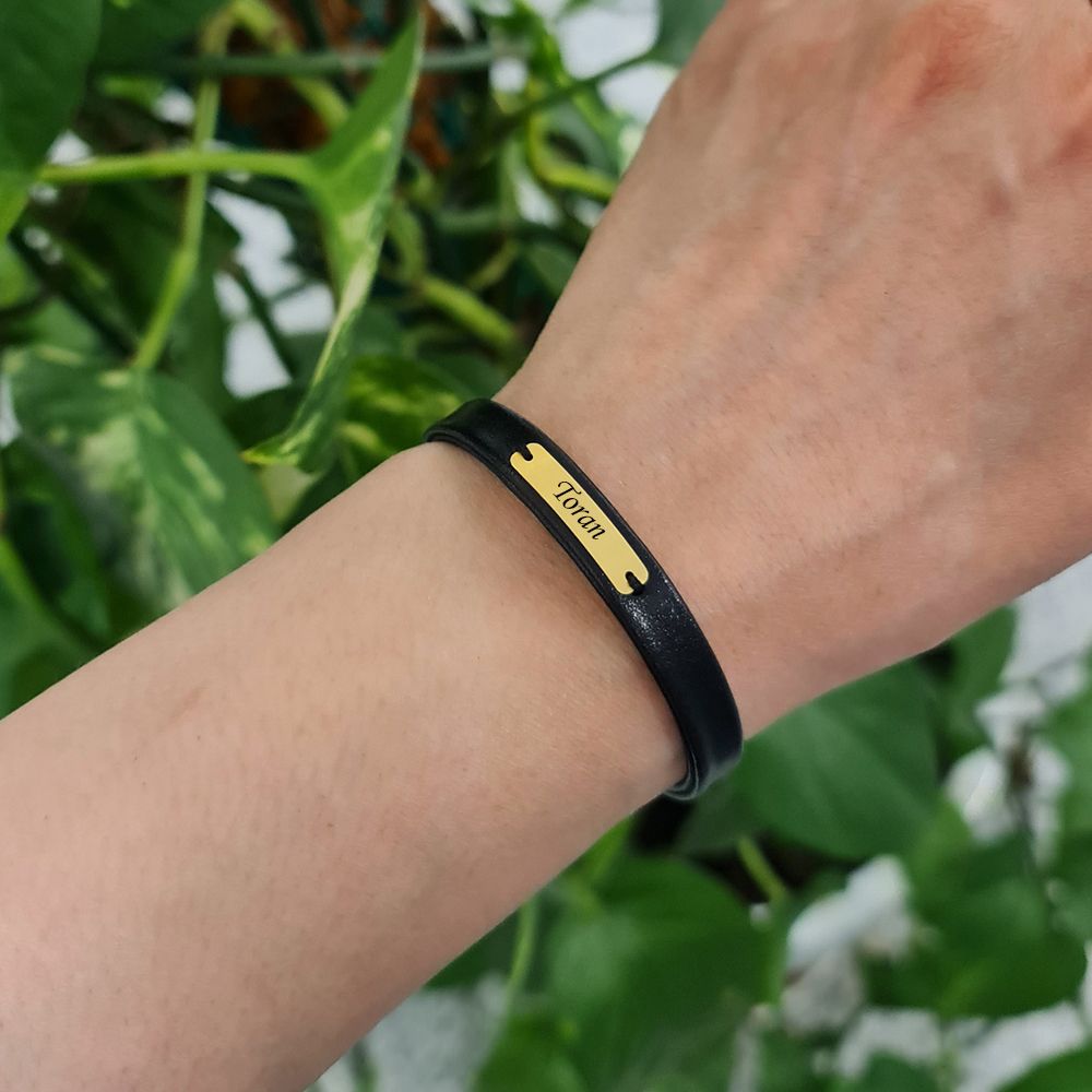 دستبند طلا 18 عیار زنانه لیردا مدل اسم توران -  - 2