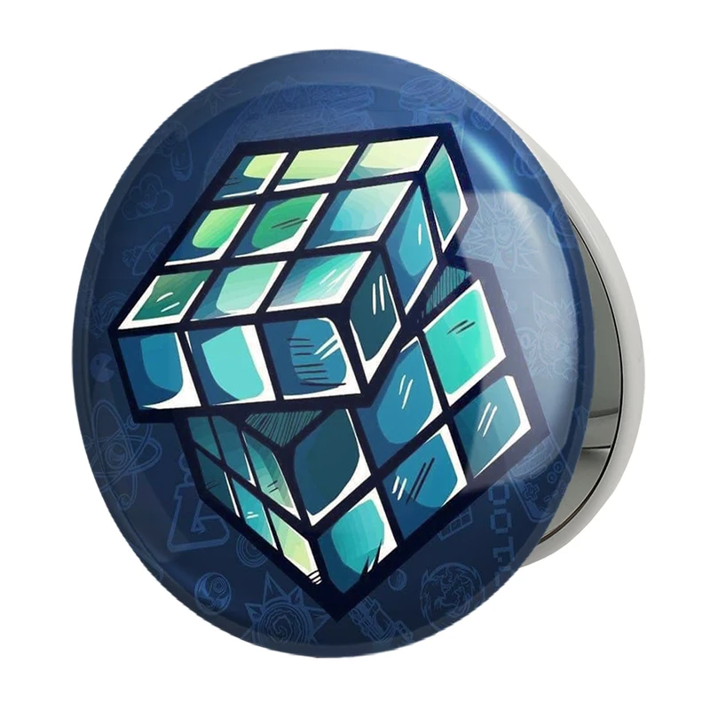 آینه جیبی خندالو طرح مکعب روبیک مدل تاشو کد 27811 