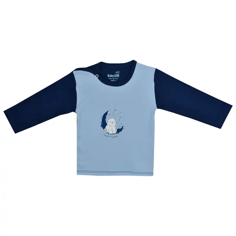 تی شرت آستین بلند نوزادی بی بی وان مدل خرس قطبی کد 1