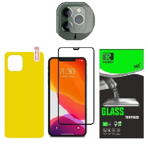 محافظ صفحه نمایش و پشت گوشی روبیکس مدل FLIP11PROmaxمناسب برای گوشی موبایل اپل iPhone 11 Pro Max به همراه محافظ لنز دوربین
