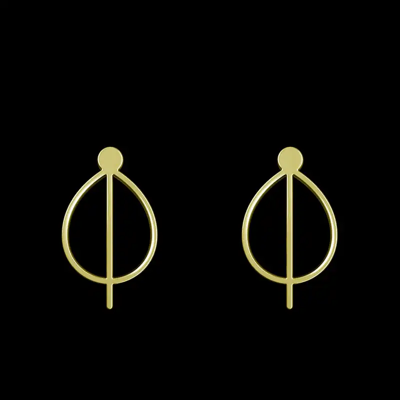 گوشواره طلا 18 عیار زنانه مدوپد مدل برگ کد GA1-15895