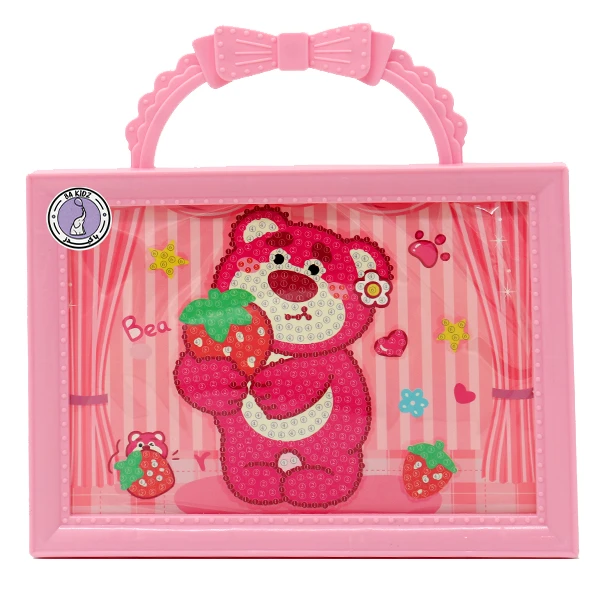 بازی آموزشی باکیدز مدل نقاشی الماسی قاب دار دسته دار طرح لوتسو و توت فرنگی